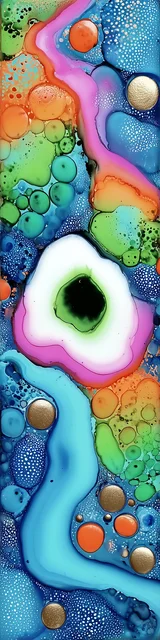 Free abstract bookmark featuring a white round shape in blue